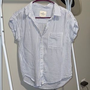 Blue and white striped top